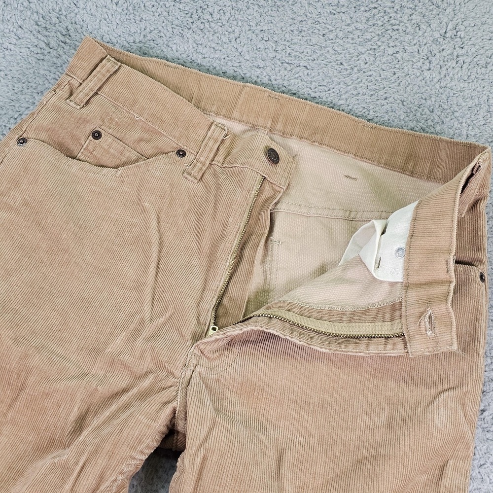 Vintage Levis Pants Mens 34x32 Beige Khaki Corduroy Straight Leg Casual 5 Pocket